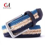 Braided Woven Elastic Belt Wax Rope Straw Men'S And Women'S Leisure Canvas Belt for sale