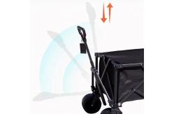 China Adjustable Handle Camping Folding Wagon 4 Wheels 150 Lbs Capacity Double layer supplier