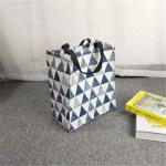 Blue White Jumbo Canvas Tote Bags Shoulder Grocery Bags For Shopping for sale