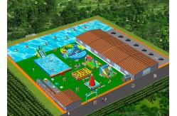 China Removeable Inflatable Water Park With Swimming Pool For Schools , Sports Arenas supplier