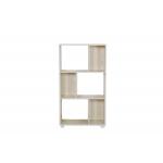 Practical Slim Wooden Book Shelf Three Tier White Oak For Bedroom / Living Room for sale