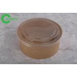 Hot Soup Restaurant Paper Salad Bowl 1300ml Container With Plastic Lid for sale