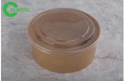 China Hot Soup Restaurant Paper Salad Bowl 1300ml Container With Plastic Lid supplier