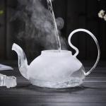 Small Loose Leaf Clear Glass Teapot With Glass Strainer / Lid Eco Friendly