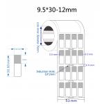 9.5x30-12mm 2mil White Matte Translucent Vinyl Permanent Waterproof Adhesive Labels