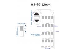 China 9.5x30-12mm 2mil White Matte Translucent Vinyl Permanent Waterproof Adhesive Labels supplier