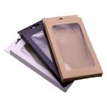 Kraft Paper Phone Case Window Box Packaging No Printing Gift with Clear Window for sale