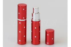 China Red Mini 20ml Engraved Portable Perfume Atomiser Surface Dot Screw On Seal supplier