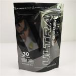 Glossy Black Aluminum Foil Mylar Plastic Standing Pouch Customized Logo for sale