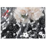 Allover Floral Embroidered Mesh Lace Fabric With Poly Milky Silk By 100% Inspect for sale