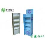 Logo Printing Customized Corrugated Foldable Paper Floor Display Shelf Stand for sale
