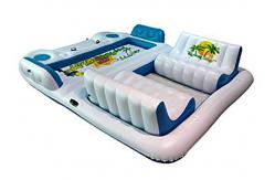 China Large Inflatable Floating Island , Inflatable Lounge Water Floating Games For Leisure supplier