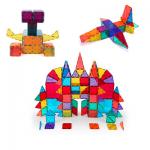 Plastic Clear Magnetic 3D Building Blocks Unisex Educational