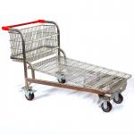 4 Wheels Load Capacity 500KG Heavy Duty Supermarket Transport Cargo Warehouse Platform Cart Trolley for sale