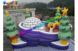China Customized Christmas Snowman Inflatable Dome Bouncer Jumping House With Tree supplier