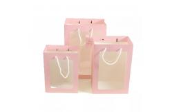 China Handmade Offset Printing Kraft Paper Gift Bags With Clear Window supplier