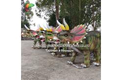 China Realistic Animatronic Triceratops Trio: Vibrant Frills & Roaring Motion In Natural Setting supplier