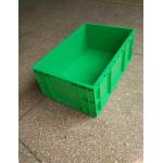 Virgin Polyethylene Green Stackable Plastic Storage Containers 600*400*230mm Standard Size Conveyor And Sorting System for sale