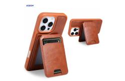 China Custom Logo Leather Phone Case With Magsafe Wallet Stand Card Holder supplier