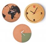 Custom Round Cork Clock Personalized World Map Silent Quartz Movement for sale