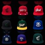 Custom 3d Puff Embroidery Flat Brim Snapback Hats Black Red Blue Color for sale