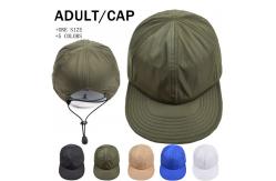 China 100% Cotton Drawstring Flat Brim Snapback Cap With Adjustable Strap supplier