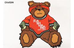 China Custom Iron - On Backing Bear Logo Clothing Embroidery Patches Large Size supplier