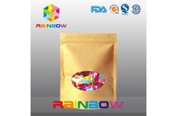 China Customized Stand Up Kraft Paper Bag With Front Window For Candy Packaging supplier