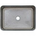 Silver Chromed Rectangular Above Counter Sink Shinning Shallow Vessel Bathroom Sink