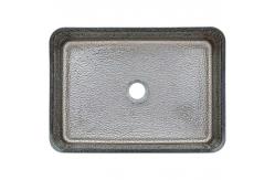 China Silver Chromed Rectangular Above Counter Sink Shinning Shallow Vessel Bathroom Sink supplier
