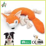 Waterproof 9.5 Inch Pet Plush Toy 4 Rope Knots With Squeaky for sale