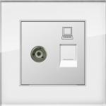 UK standard Multimedia Wall Socket , Data Socket Outlet Rj45 CAT 5 / 6