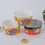 Personlized Printed Cardboard Bowls 860ml Salad Bowl Salad Bowl Kraft PLA Lined for sale