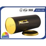 Gold Stamping Logo Black Paper Packaging Tube With Metal Plug Personalised for sale