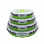 Odorless 350ml 500ml Silicone Foldable Lunch Box Set Of 4 for sale