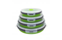 China Round 4PCS Collapsible Bento Lunch Boxes With PP Lid supplier