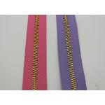 Golden Brass Long Chain Fashion Metal Zippers Bright Color Tape For Garment for sale
