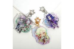 China Manufacturer Pattern Printed Acrylic Keychain Caricatur Cartoon Character Cute Charm Acrylic Keychain supplier