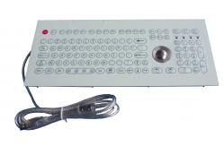 China Flat scrachproof industrial membrane keyboard with trackball and functional keys supplier