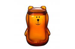 China 300ml Bear Shaped Insulated Double Wall Pyrex Glass Cup supplier