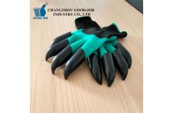 China Dig Plant Nylon ABS Green Garden Gloves With Claws 4 supplier