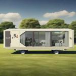 Prefabricated Outdoor Villa Mobile Capsule House Commercial Space Airship Pod With Kitchen And Door Lock for sale