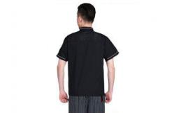 China Black Personalized Custom Work Shirts , Professional Chef Uniform For Kitchen supplier