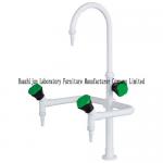 Flexible Gooseneck Lab Sink Faucets Panel Mounted Detachable Brass Serrated Nozzle for sale