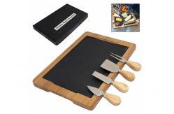 China High End Professional Bamboo Cheese Board Set With Slate And Knife Sets supplier