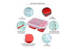 China BPA Free Collapsible Silicone Food Storage Container With 2 Compartments supplier