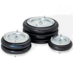 Dunlop Double Convoluted Air Spring 4 1/2X2 Rubber Bellow with Aluminum Plate