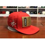 Rivet Chain Personalized Child Snapback Hats Flat Brim 85% Acrylic + 15% Wool