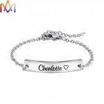 Hypoallergenic Womens Engraved 45MM Thin Bar Bracelet for sale