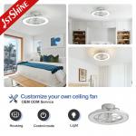 6 Speeds Adjustable Ceiling Fan Hidden Blades Remote Control LED Light Source 1stshine